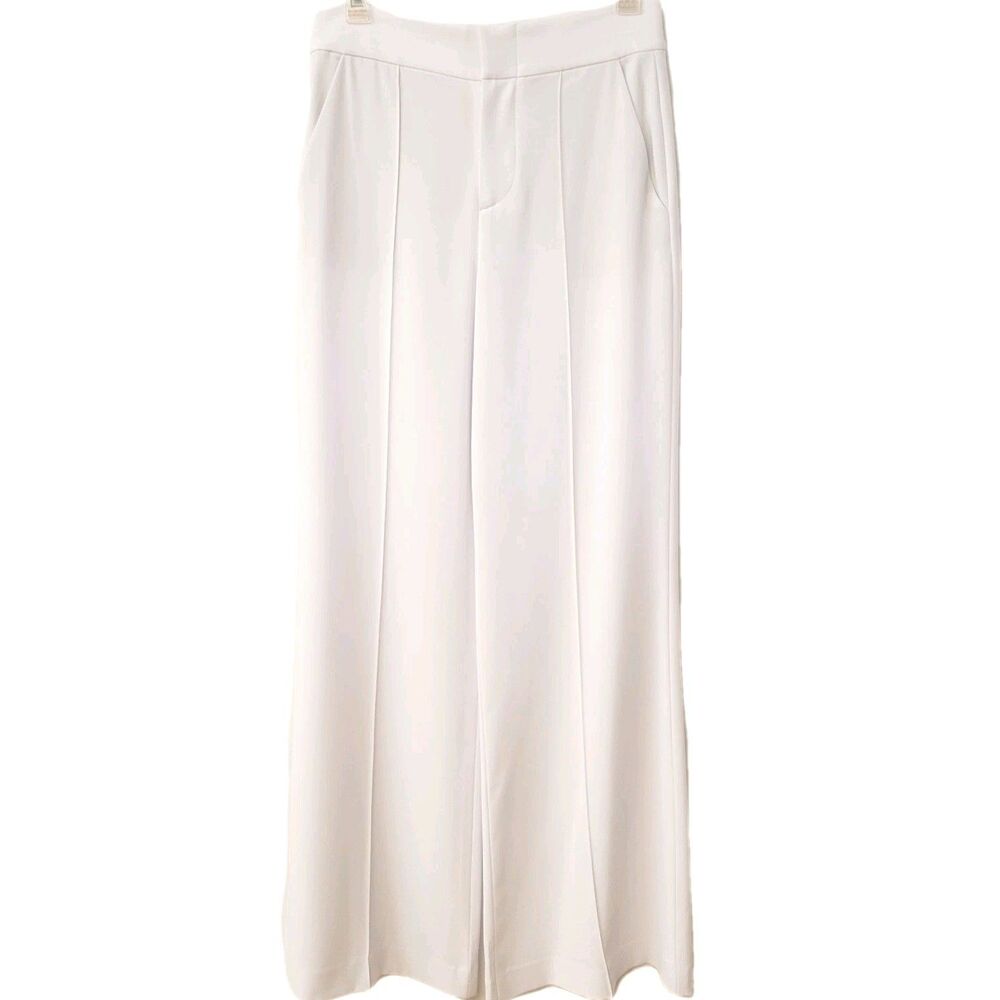 Alice + Olivia Soft Cream Wide Leg Trousers